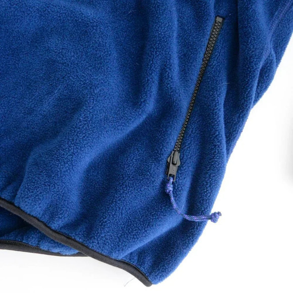 Vintage REI Blue Black Half Zip Fleece Pullover Sweater L - Picture 9 of 12